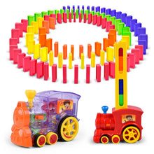 Load image into Gallery viewer, Automatic Domino Brick Laying Toy Train Car with sound light Elevator Springboard Bridge Catapult dominoes Set gift for Children