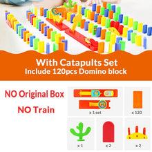 Load image into Gallery viewer, Automatic Domino Brick Laying Toy Train Car with sound light Elevator Springboard Bridge Catapult dominoes Set gift for Children