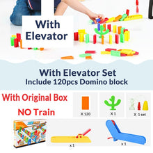 Load image into Gallery viewer, Automatic Domino Brick Laying Toy Train Car with sound light Elevator Springboard Bridge Catapult dominoes Set gift for Children